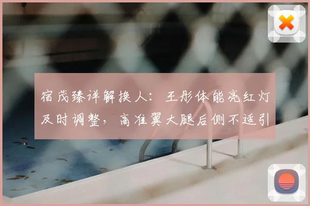 宿茂臻详解换人：王彤体能亮红灯及时调整，高准翼大腿后侧不适引关注